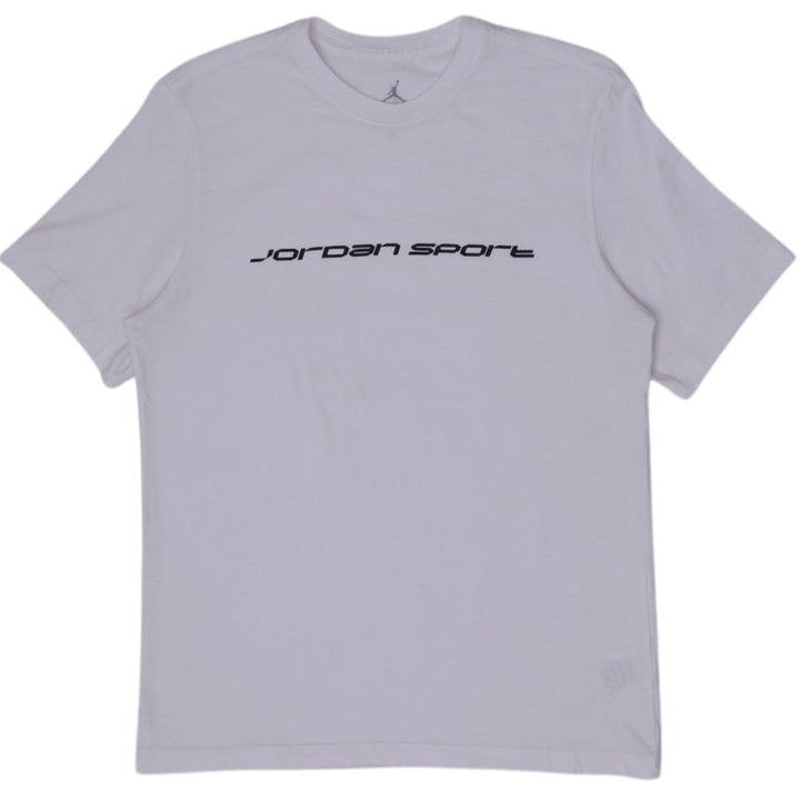 Mens Nike Jordan Sport Dri-FIT T-Shirt White Black Cyber Minimalist Tee Size M