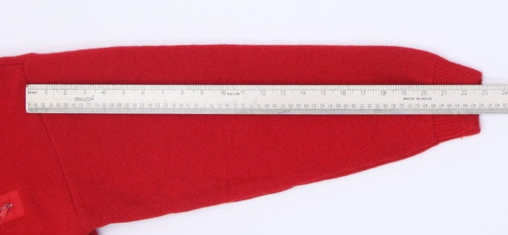 Vintage 1990s Patagonia Red Wool Knit Quarter Zip Ski Sweater