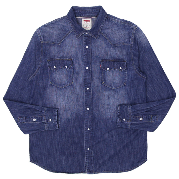 Mens Levi Strauss Snap Button Denim Shirt