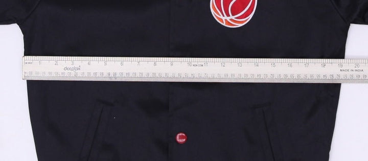 Mens Mitchell & Ness Black Miami Heat Force Play Satin Full Snap Varsity Jacket