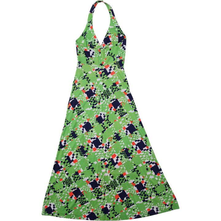Y2K Ladies Geometric Halter Maxi Dress