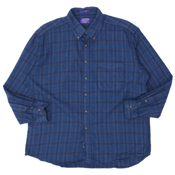 Vintage Sir Pendleton Blue Plaid Flannel Shirt - Fashion Rerun Vintage Migration_Shirt