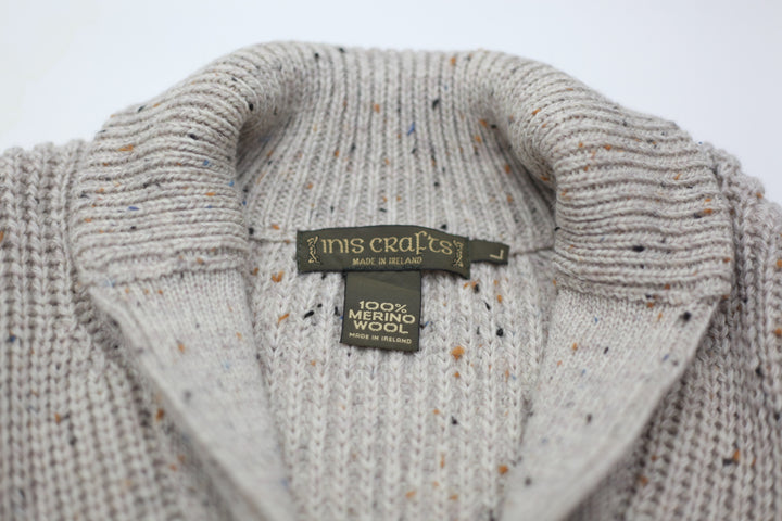 Vintage Inis Crafts 100% Merino Wool Knitted Sweater Cardigan