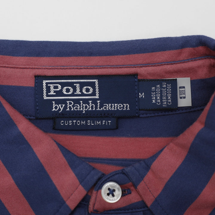 Polo Ralph Lauren Custom Slim Fit Striped Polo Shirt Size M | Migration_T-Shirts - Back View | Fashion Rerun