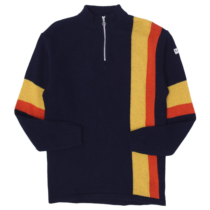 Mens Marine Layer Archive Sleeve Stripe Quarter Zip