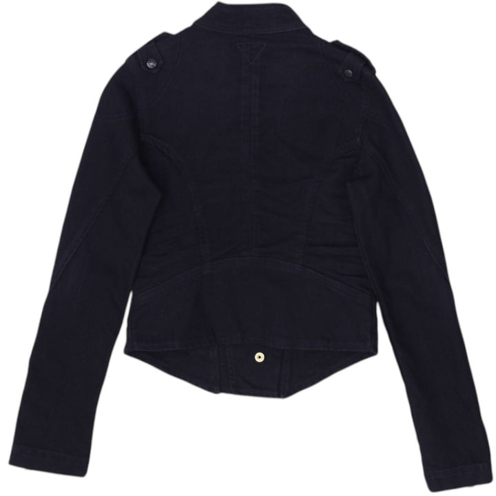Y2K Ladies Guess Black Double Breasted Zipper Casual Jacket Size XS | Migration_Jackets - Side View | Fashion Rerun