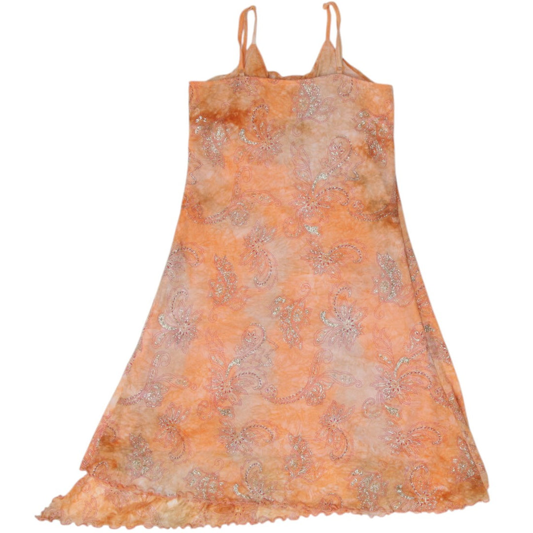 Y2K Ladies Lace Floral Sleeveless Dress Size S