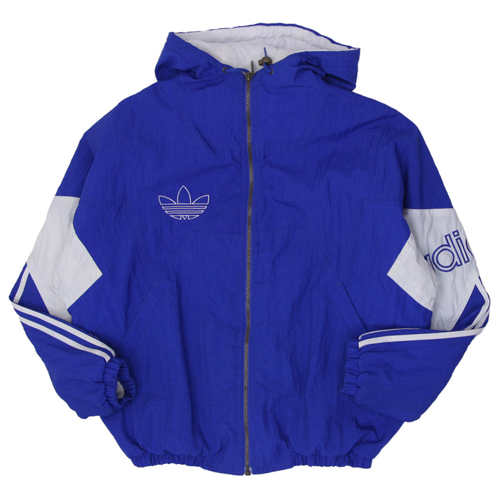 Vintage Adidas Athletics Classic Blue & White Striped Puffer Jacket