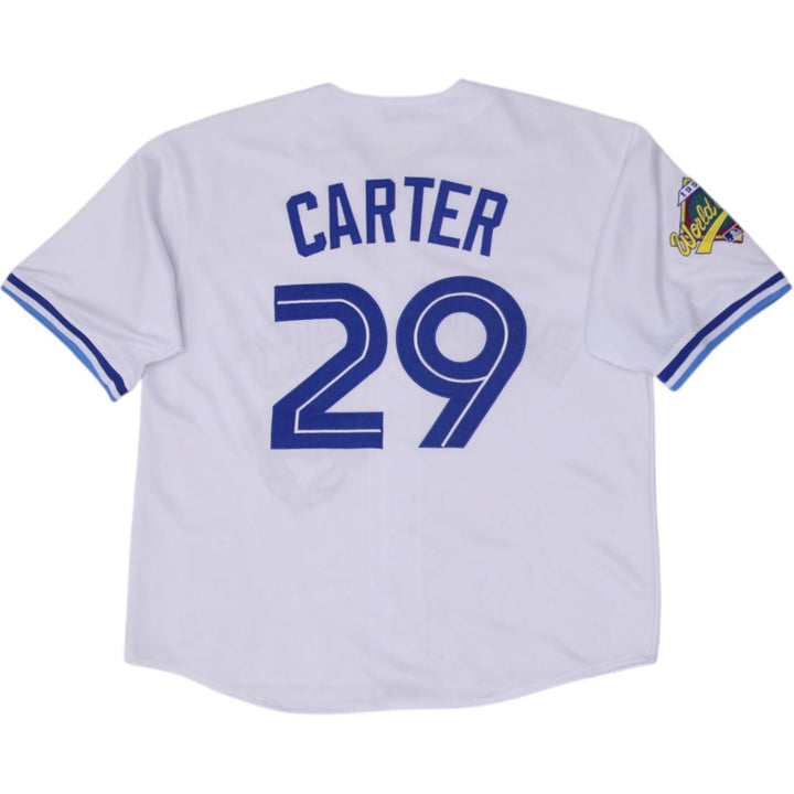 Vintage Mitchell & Ness Toronto Blue Jays Joe Carter 1993 World Series Jersey 52 | Migration_Jerseys - Side V | Fashion Rerun