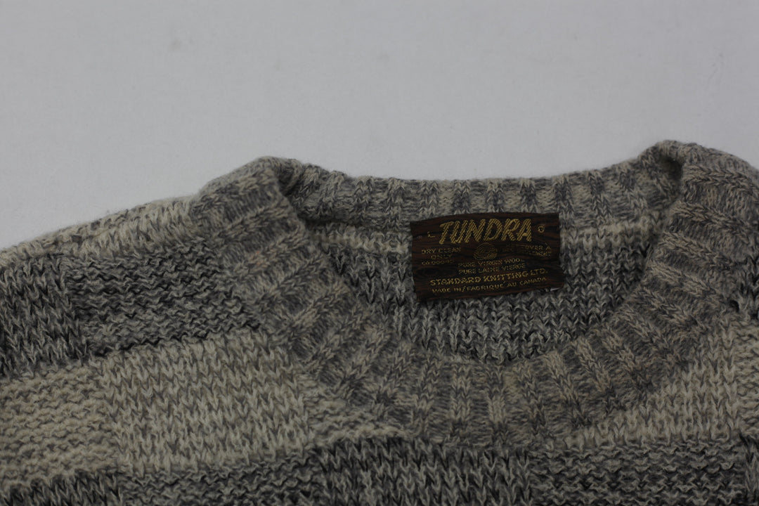 Vintage Tundra Pure Virgin Wool Knit Cardigan Size L - Fashion Rerun Vintage Migration_Sweaters