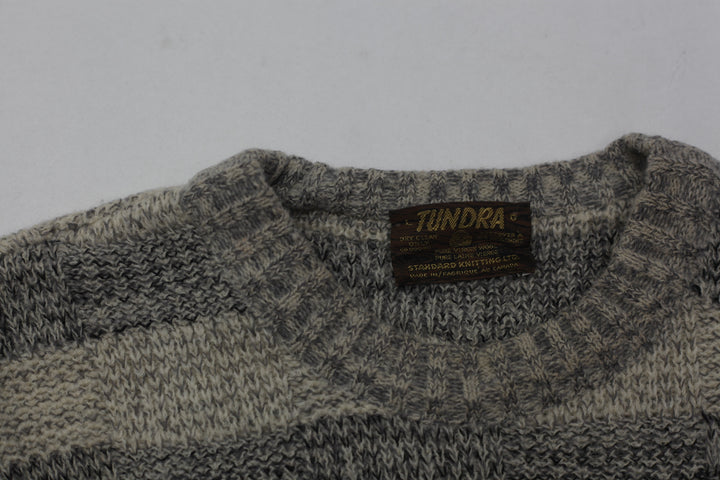 Vintage Tundra Pure Virgin Wool Knit Cardigan Size L - Fashion Rerun Vintage Migration_Sweaters