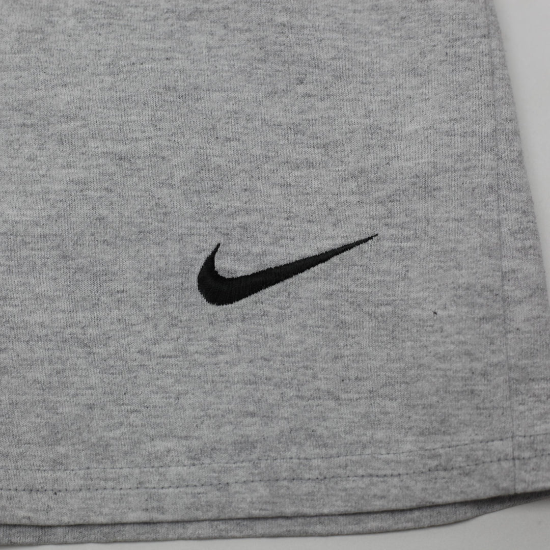 Vintage Mens Nike Sports Shorts Gray Cotton Embroidered Logo