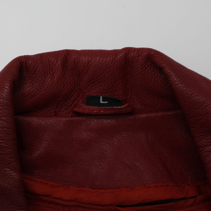 Vintage UNIK Red Leather Biker Jacket Size L | Migration_Jackets MJ DROP - Detail View | Fashion Rerun