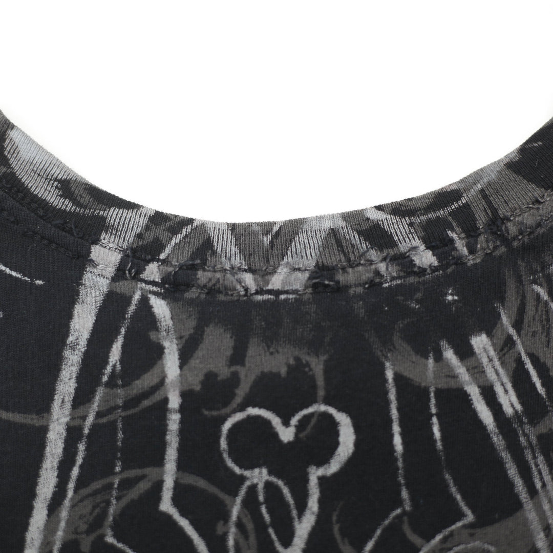 Y2K Mens Affliction Skeletal Wings Fleur De Lis T-Shirt Size M
