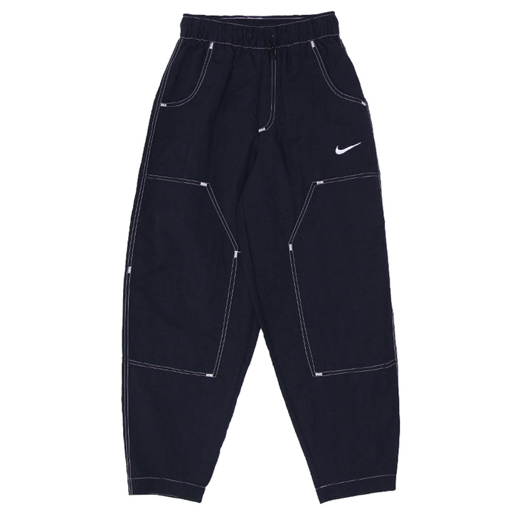 Ladies Embroidered Nike Logo Black Track Nylon Pants