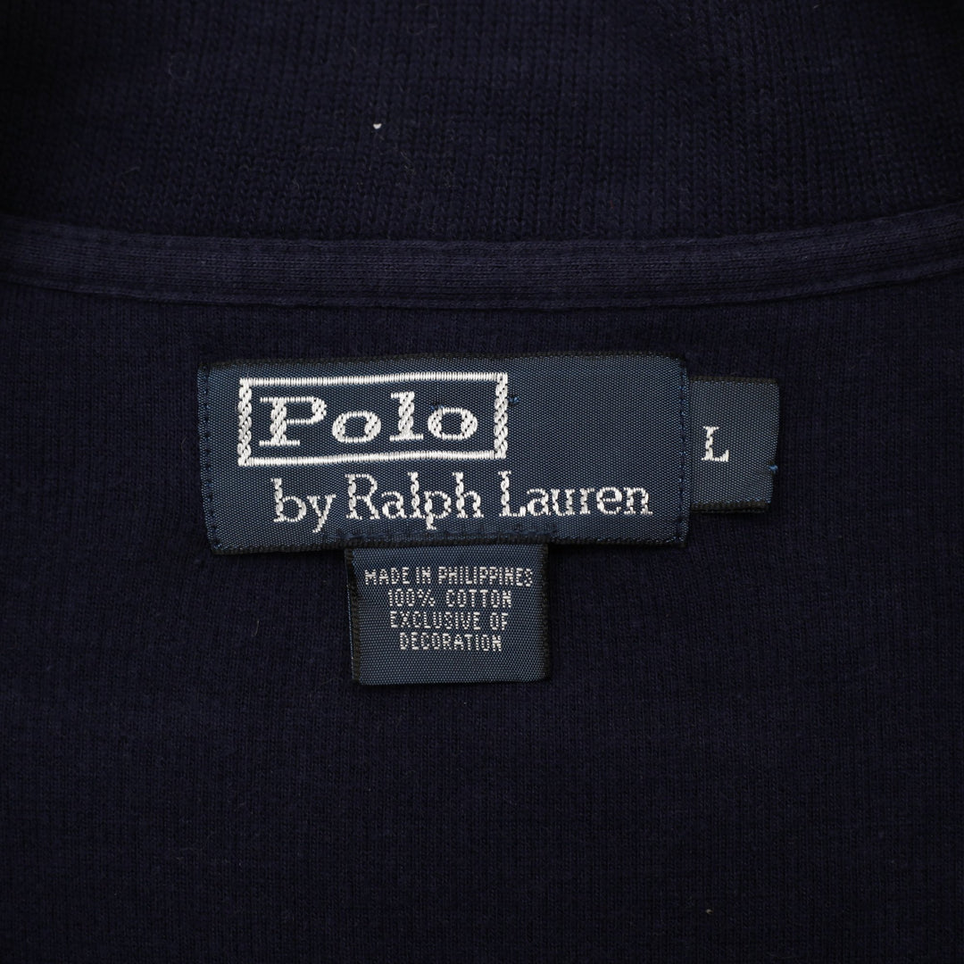 Vintage Mens Polo Ralph Lauren Navy 1/4 Zip Cotton Knitwear Sweater Size L | Migration_Knitwear & Sweaters - | Fashion Rerun