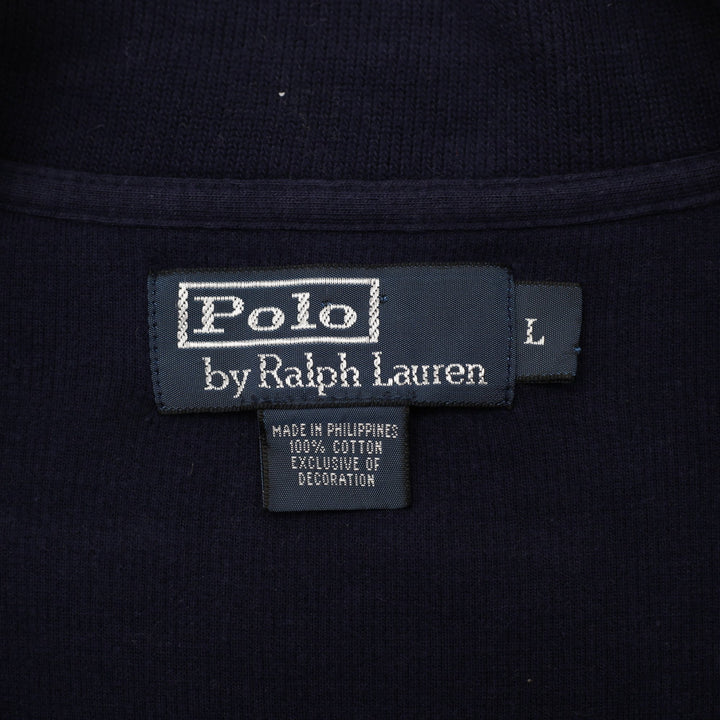 Vintage Mens Polo Ralph Lauren Navy 1/4 Zip Cotton Knitwear Sweater Size L | Migration_Knitwear & Sweaters - | Fashion Rerun