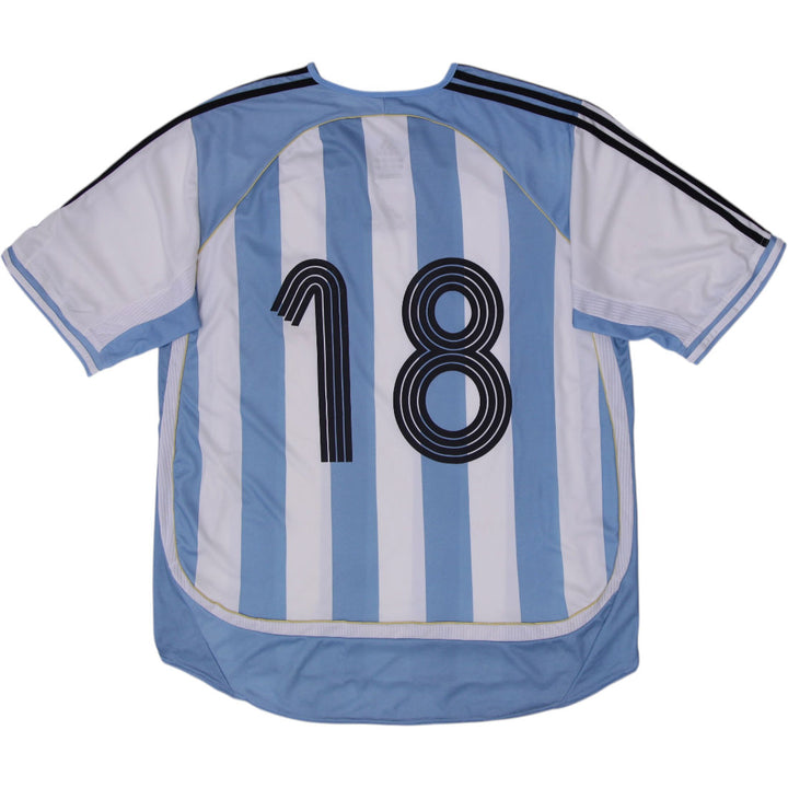 Vintage Mens Adidas Argentina 2006 World Cup Home Football Messi #18 Jersey