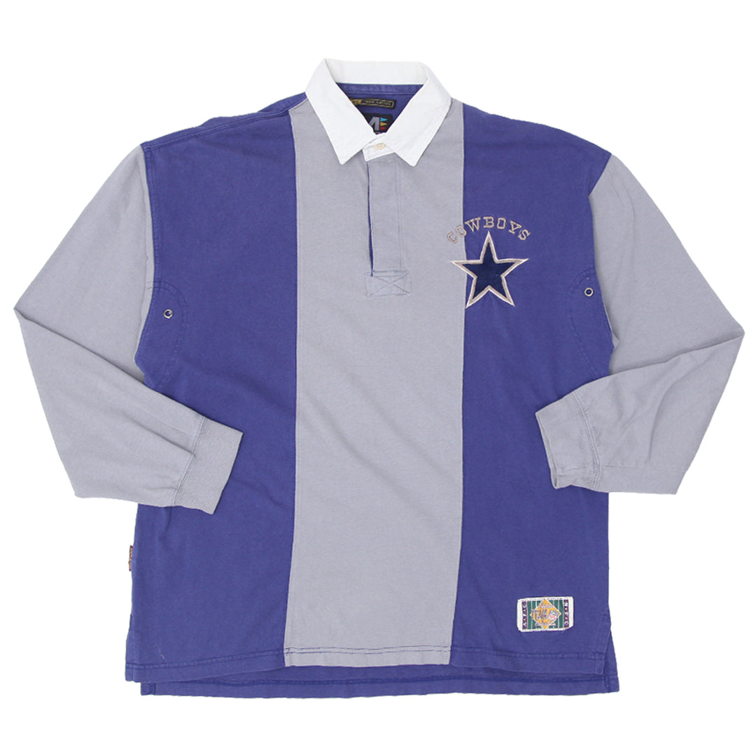 Vintage Mirage Dallas Cowboys Long Sleeve Polo T-Shirt - Fashion Rerun Vintage Migration_T-Shirt