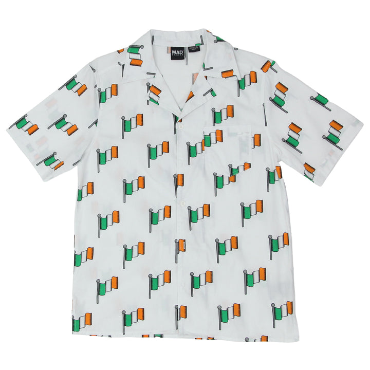 Mens Flag Printed Short Sleeve Shirt