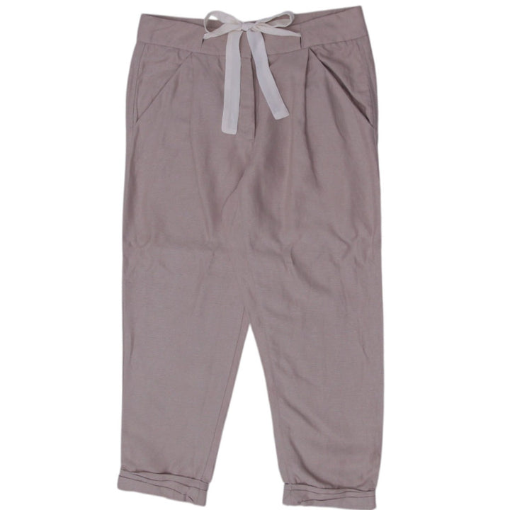 Y2K Ladies Drawstring Relaxed Fit Beige Casual Pants Size XS