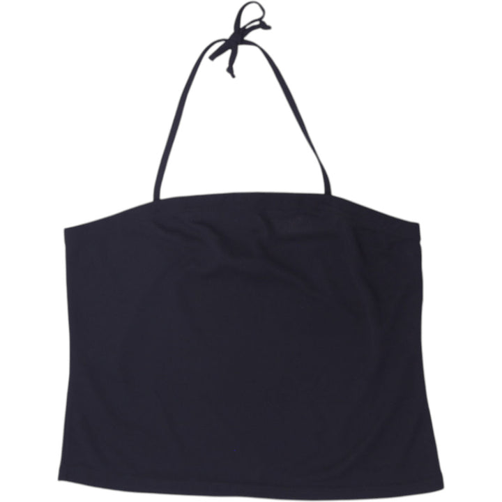 Y2K Ladies Jean Works & Co Black Halter Top XL