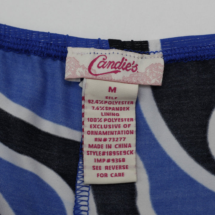 Y2K Ladies Candies Camisole Blue Abstract Pattern Spaghetti Strap