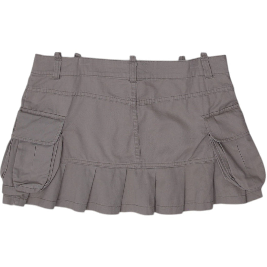 Y2K Ladies Cargo Pockets Beige Mini Skirt Size L | Migration_Skirts - Side View | Fashion Rerun