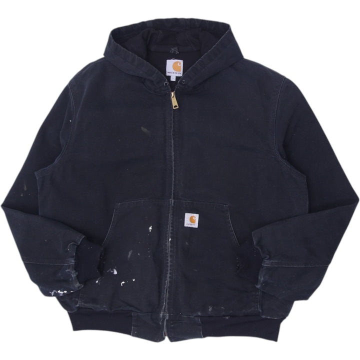 Mens J131BLK Carhartt Zip Up Hooded Workwear Paint Splatter Jacket L | Migration_Jackets WW Collection | Fashion Rerun