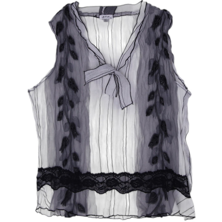Y2K Ladies Jaipur Sheer Devore Crinkle Tank Top Size XL