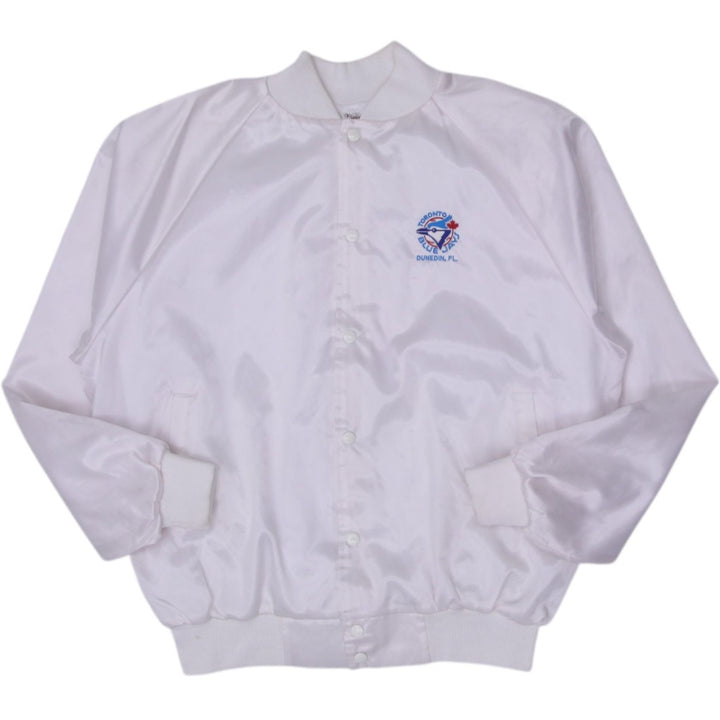 Vintage 1991 Toronto Blue Jays Satin Bomber Made In USA Snap Button Jacket XL | Migration_Jackets | Fashion Rerun