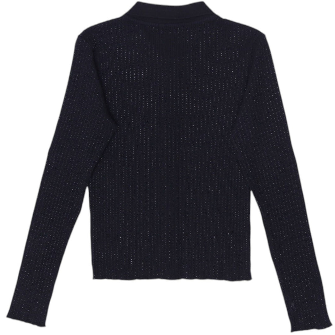 Ladies Polo Ralph Lauren Ribbed Beaded Detail Sweater Size S | Migration_Knitwear & Sweaters - Side View | Fashion Rerun