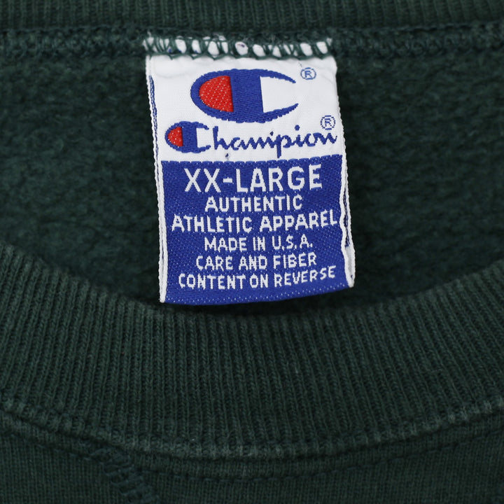 Vintage Mens Champion Sweatshirt Green Embroidered Logo XXL | Migration_Sweatshirt - Back View | Fashion Rerun