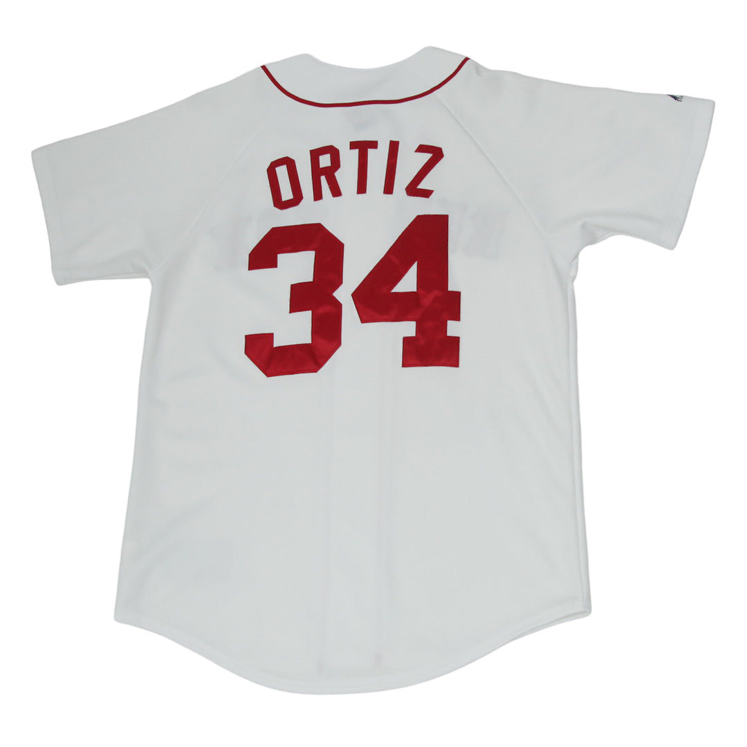 Vintage Majestic Boston Red Sox Ortiz 34 Baseball Jersey | Migration_Jersey UAENAT40 - Side View | Fashion Rerun