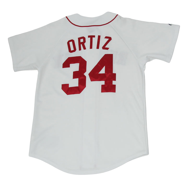 Vintage Majestic Boston Red Sox Ortiz 34 Baseball Jersey | Migration_Jersey UAENAT40 - Side View | Fashion Rerun