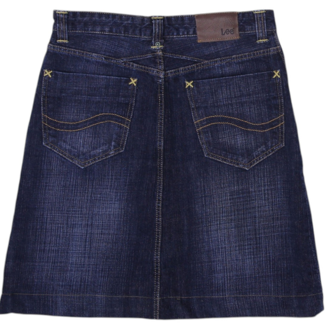 Y2K Ladies Lee Low Waist Regular Fit Denim Skirt Size 30