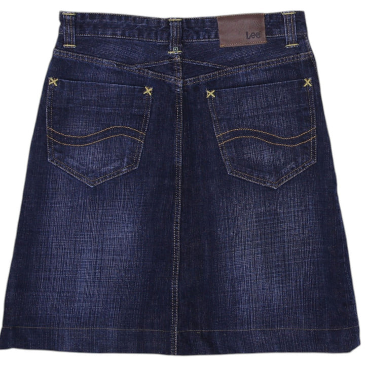 Y2K Ladies Lee Low Waist Regular Fit Denim Skirt Size 30