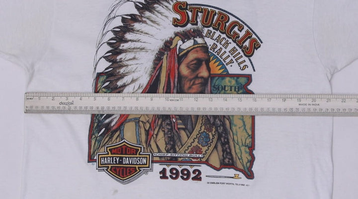 Vintage 1992 Harley-Davidson Sturgis Black Hills Rally 3d Emblem T-Shirt XL Made In USA Single Stitch | Migra | Fashion Rerun