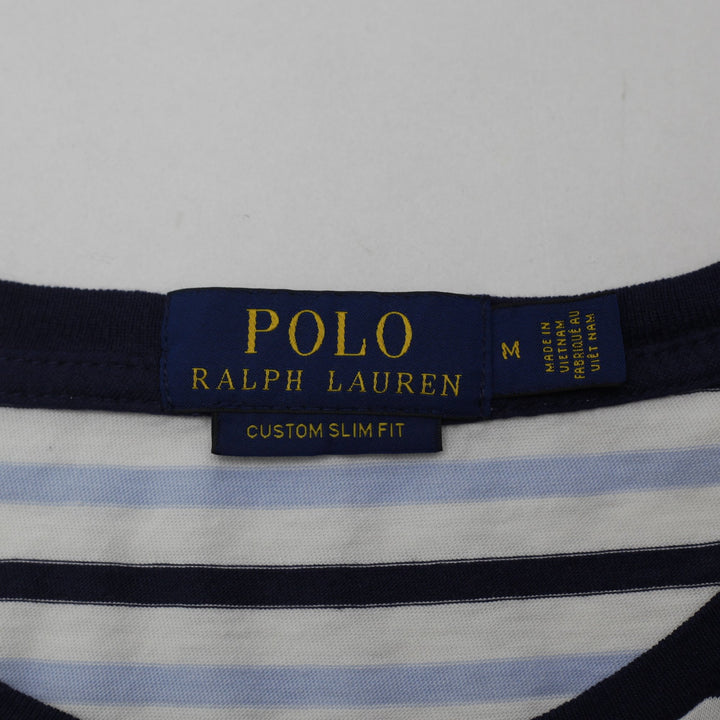 Mens Ralph Lauren Custom Slim Fit Striped Pocket T-Shirt Size M
