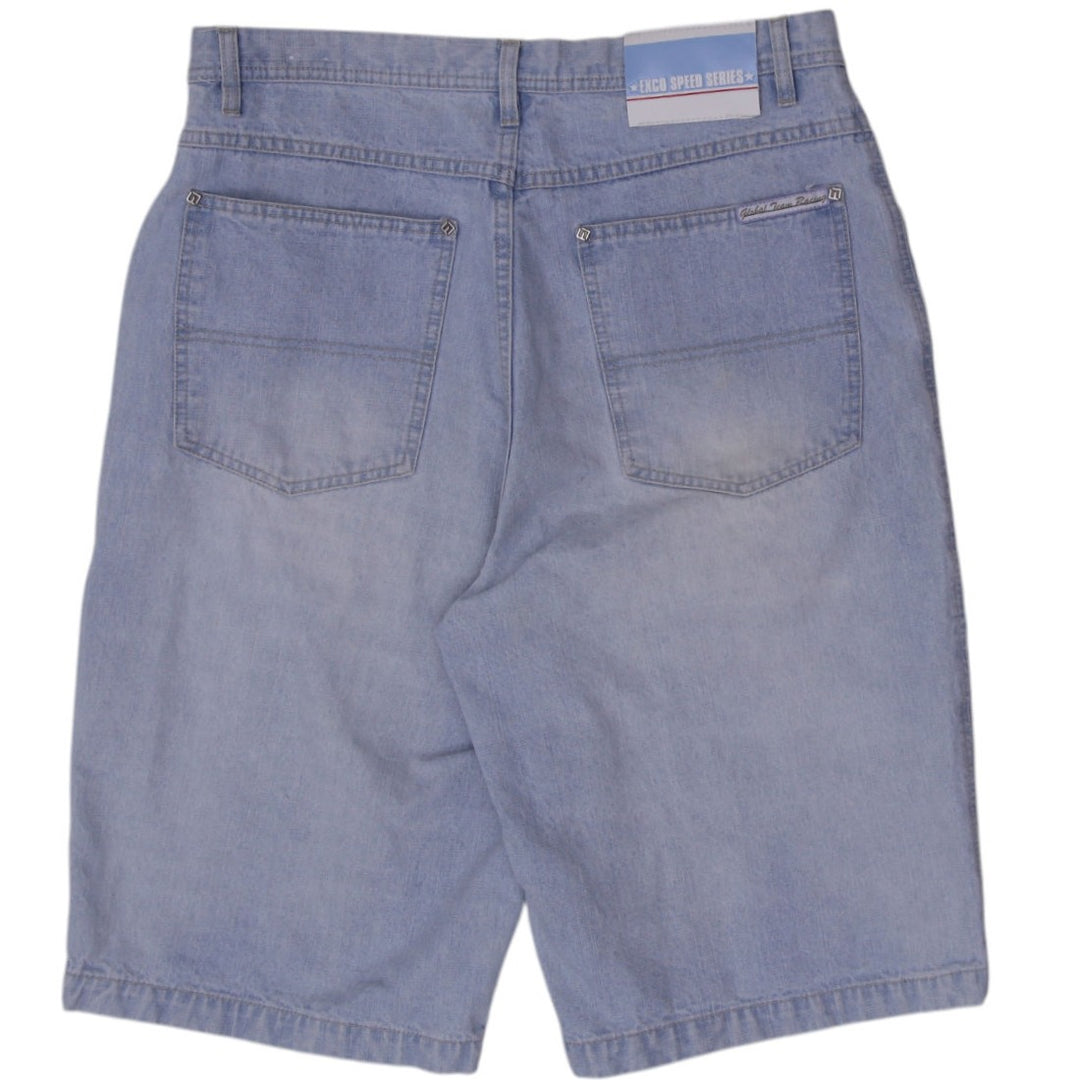 Mens Exec Speed Series Patches Denim Shorts Size 34 | Migration_Shorts - Side View | Fashion Rerun