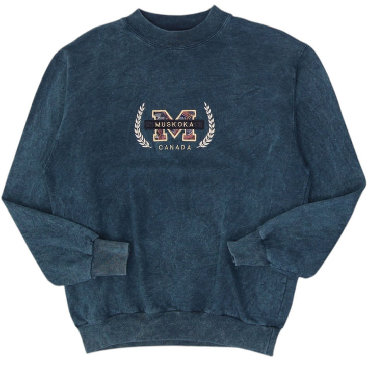 Vintage Mens HDT Sweatshirt Green Muskoka Canada Graphic