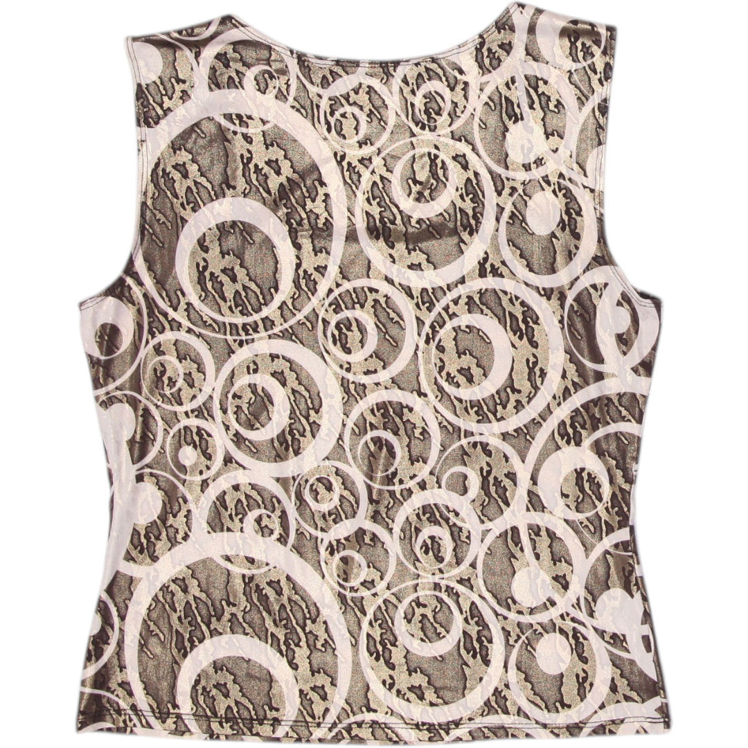 Y2K Ladies Frank Lyman Circles Graphic Tank Top Size