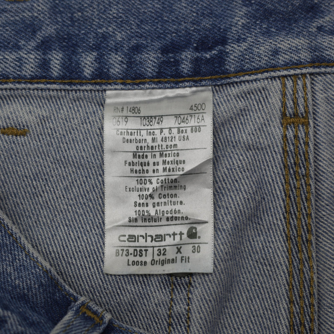 Mens Carhartt  B73-DST Loose Fit Distressed Workwear Denim Jeans Size 32x30
