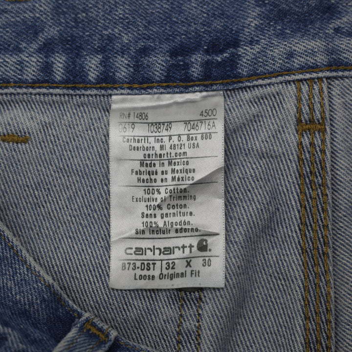 Mens Carhartt  B73-DST Loose Fit Distressed Workwear Denim Jeans Size 32x30