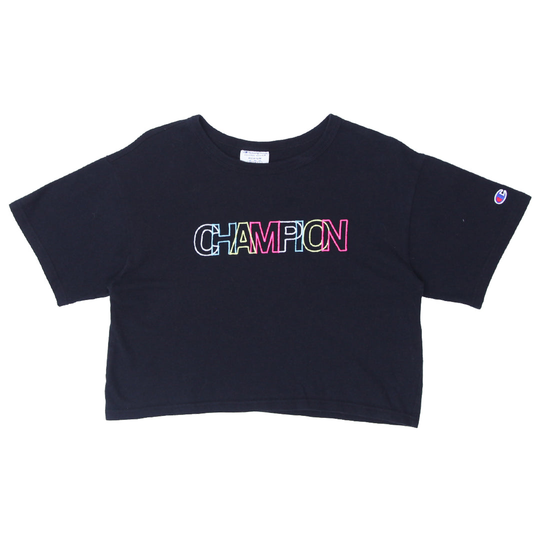 Crop Tee Womens Champion T Shirt Ladies Champion Embroidered Crop