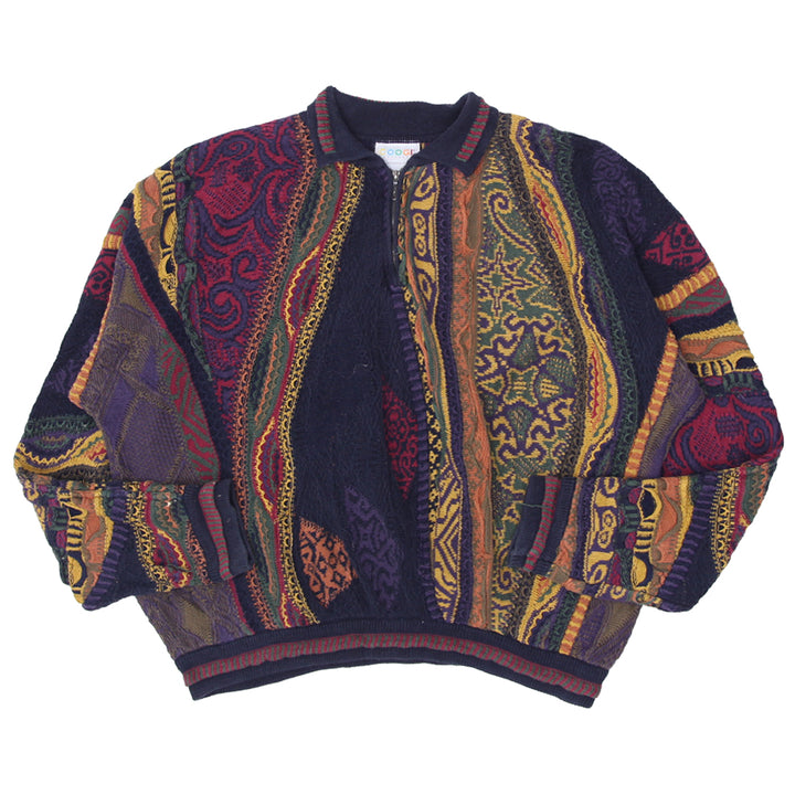 Vintage Coogi Quarter Zip Collared Knit Sweater L - Fashion Rerun Vintage Migration_Sweaters