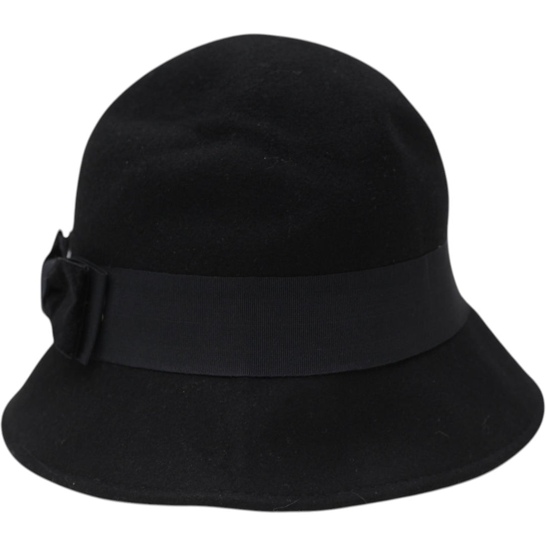August Velvet Bow Cloche Hat