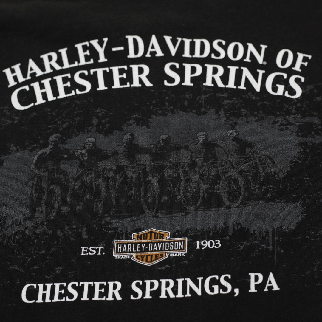 Mens Harley Davidson Sweatshirt Black Graphic Chester Springs