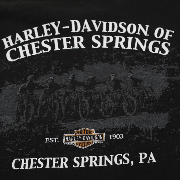 Mens Harley Davidson Sweatshirt Black Graphic Chester Springs