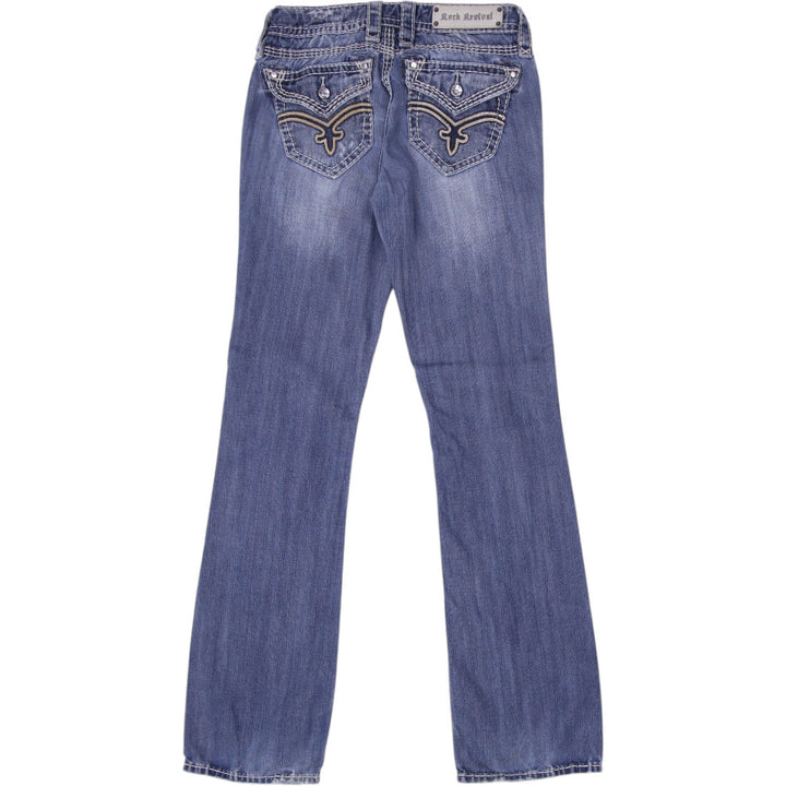 Y2K Ladies Rock Revival Embroidered Straight Blue Jeans Size 26 | Migration_Jeans & Pants - Side View | Fashion Rerun